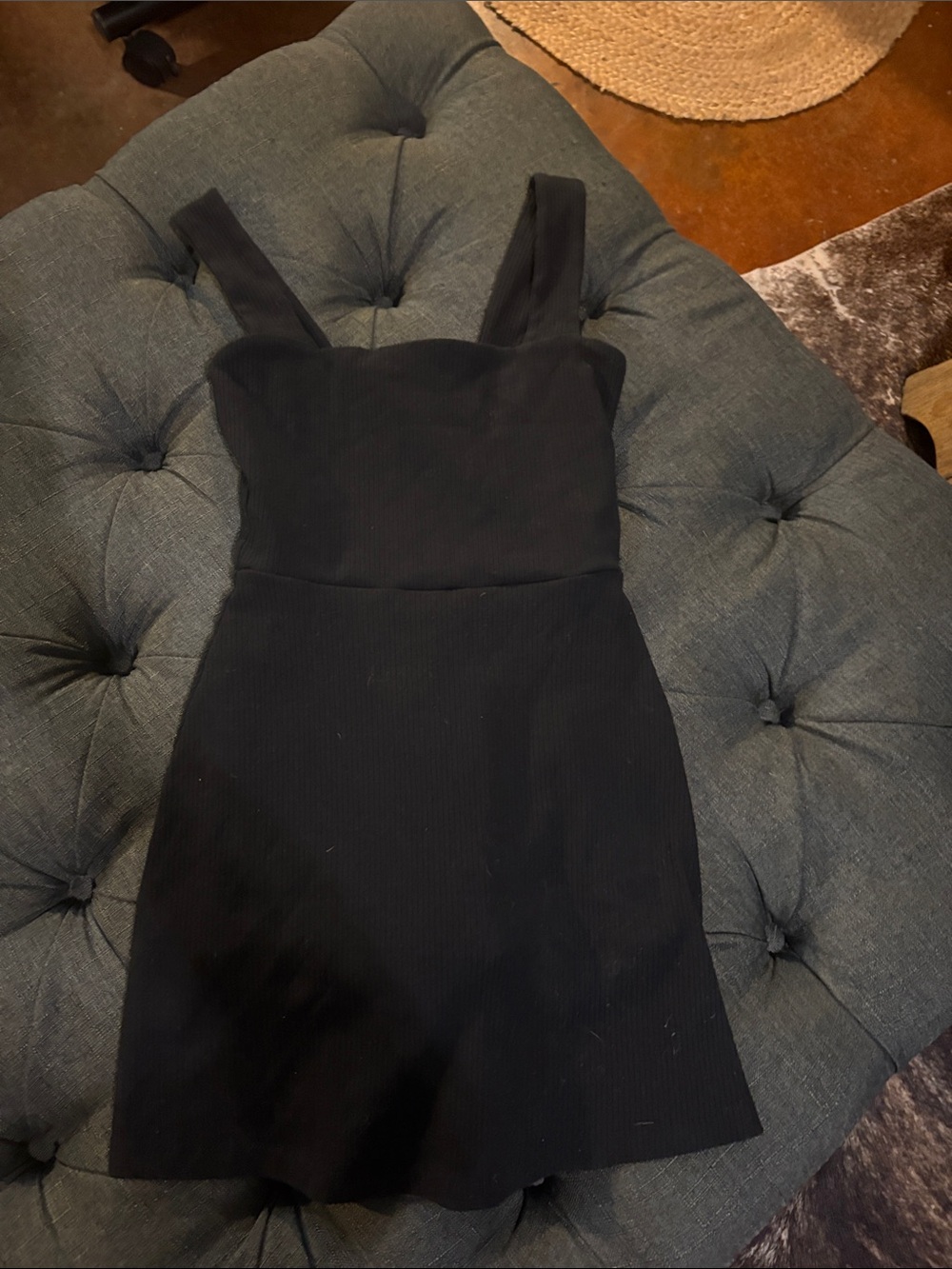 PINK Victoria's Secret Black Square-Neck Mini Dress with built in shorts